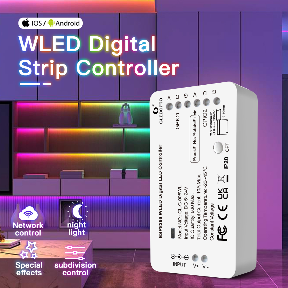 Ws2812B Strip 5V - Contrôleur de bande lumineuse numérique WLED
