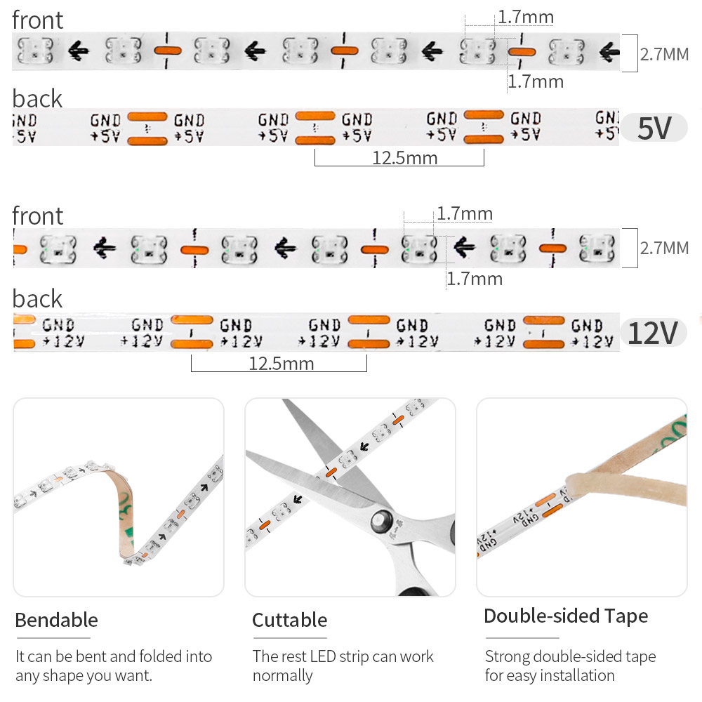 Bande LED WS2812B de 2,7 mm, P - Ws2812B Strip 5V avis et prix